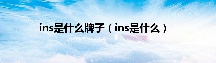 ins是什么牌子（ins是什么）