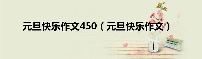 元旦快乐作文450（元旦快乐作文）