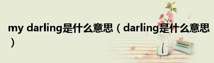 my darling是什么意思（darling是什么意思）