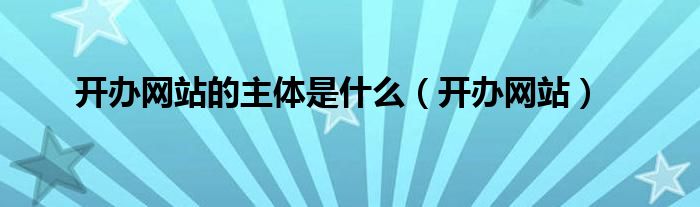 开办网站的主体是什么（开办网站）