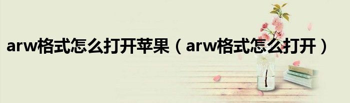 arw格式怎么打开苹果（arw格式怎么打开）