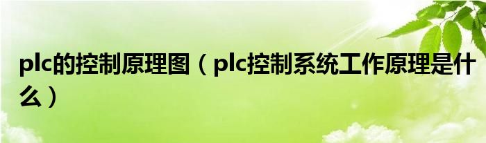 plc的控制原理图（plc控制系统工作原理是什么）