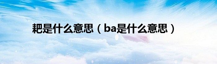 耙是什么意思（ba是什么意思）