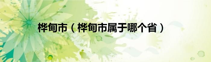 桦甸市（桦甸市属于哪个省）