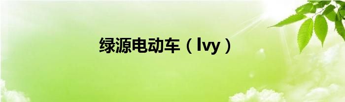 绿源电动车（lvy）