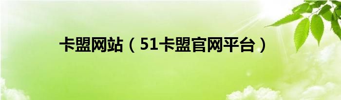 卡盟网站（51卡盟官网平台）