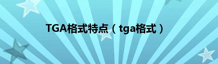 TGA格式特点（tga格式）