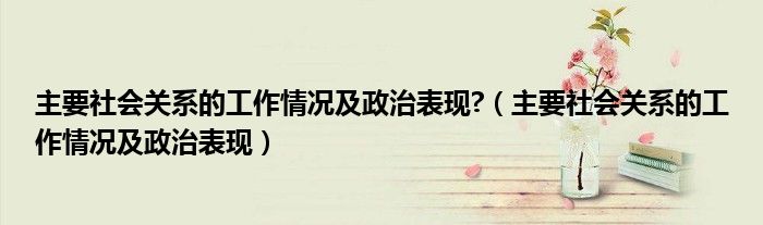 主要社会关系的工作情况及政治表现?（主要社会关系的工作情况及政治表现）