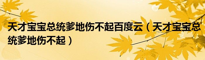 天才宝宝总统爹地伤不起百度云（天才宝宝总统爹地伤不起）