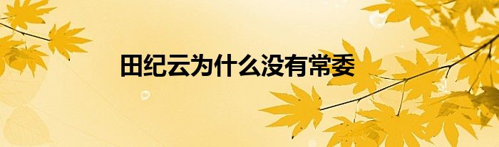 田纪云为什么没有常委