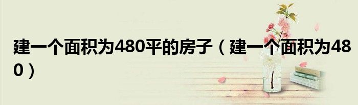 建一个面积为480平的房子（建一个面积为480）