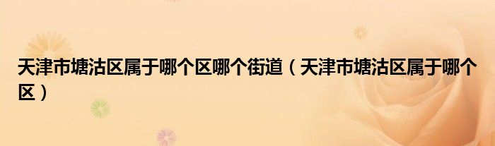 天津市塘沽区属于哪个区哪个街道（天津市塘沽区属于哪个区）