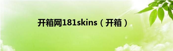 开箱网181skins（开箱）