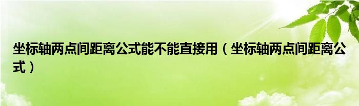 坐标轴两点间距离公式能不能直接用（坐标轴两点间距离公式）