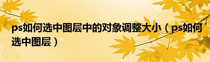 ps如何选中图层中的对象调整大小（ps如何选中图层）