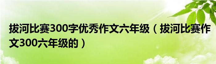 拔河比赛300字优秀作文六年级（拔河比赛作文300六年级的）