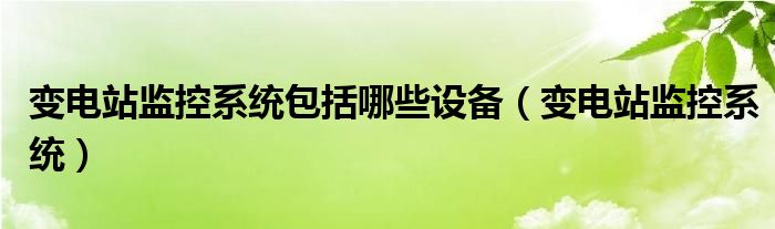 变电站监控系统包括哪些设备（变电站监控系统）