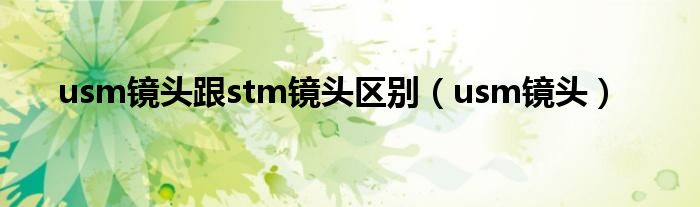 usm镜头跟stm镜头区别（usm镜头）