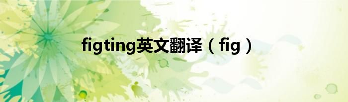 figting英文翻译（fig）