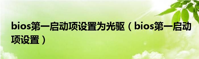 bios第一启动项设置为光驱（bios第一启动项设置）