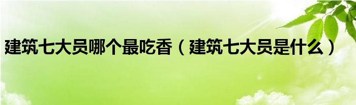 建筑七大员哪个最吃香（建筑七大员是什么）