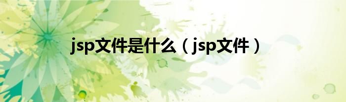 jsp文件是什么（jsp文件）