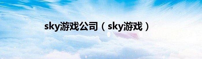 sky游戏公司（sky游戏）