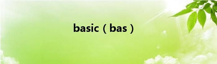 basic（bas）