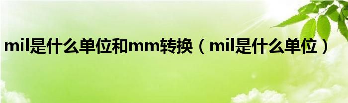 mil是什么单位和mm转换（mil是什么单位）