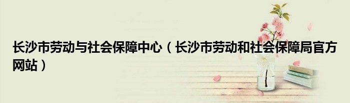 长沙市劳动与社会保障中心（长沙市劳动和社会保障局官方网站）