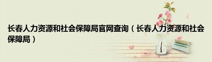 长春人力资源和社会保障局官网查询（长春人力资源和社会保障局）