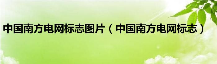 中国南方电网标志图片（中国南方电网标志）