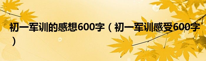 初一军训的感想600字（初一军训感受600字）