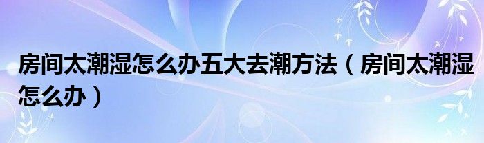 房间太潮湿怎么办五大去潮方法（房间太潮湿怎么办）