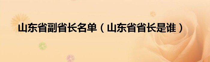 山东省副省长名单（山东省省长是谁）