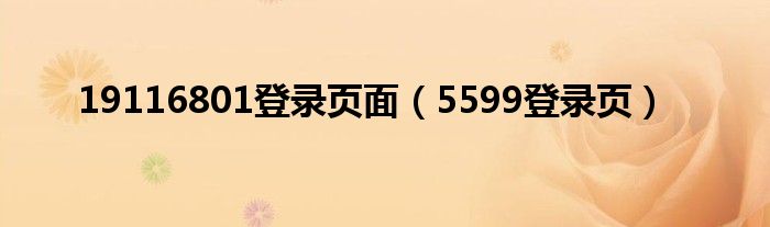 19116801登录页面（5599登录页）