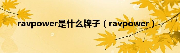 ravpower是什么牌子（ravpower）