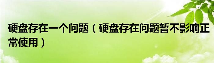 硬盘存在一个问题（硬盘存在问题暂不影响正常使用）