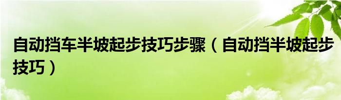 自动挡车半坡起步技巧步骤（自动挡半坡起步技巧）