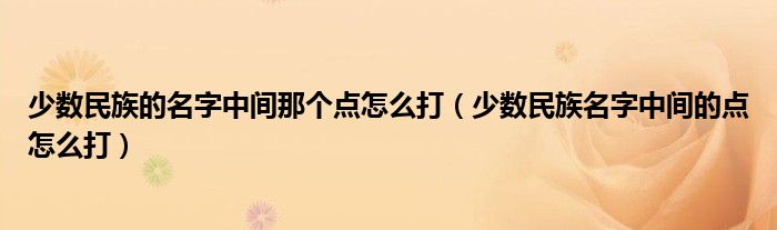 少数民族的名字中间那个点怎么打（少数民族名字中间的点怎么打）