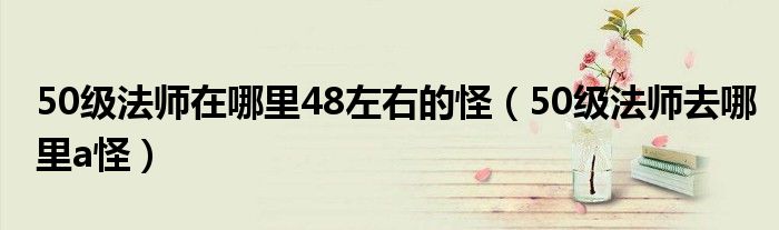 50级法师在哪里48左右的怪（50级法师去哪里a怪）