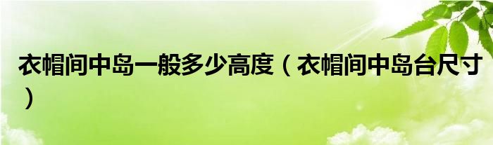 衣帽间中岛一般多少高度（衣帽间中岛台尺寸）