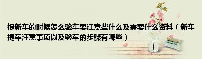 提新车的时候怎么验车要注意些什么及需要什么资料（新车提车注意事项以及验车的步骤有哪些）