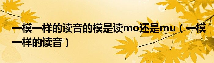 一模一样的读音的模是读mo还是mu（一模一样的读音）