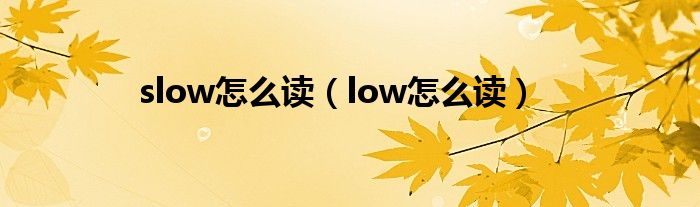 slow怎么读（low怎么读）