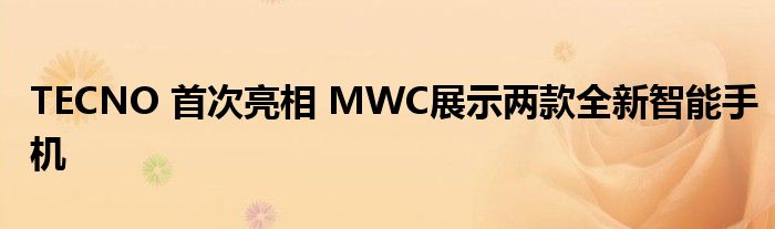 TECNO 首次亮相 MWC展示两款全新智能手机